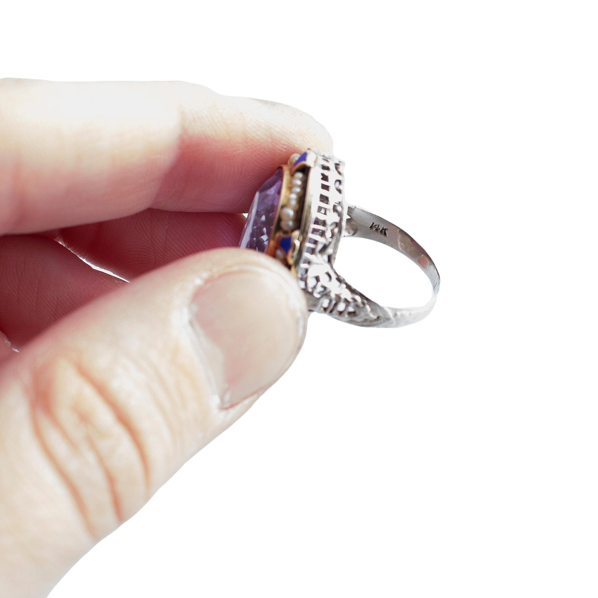 Amethyst Filigree Cocktail Ring