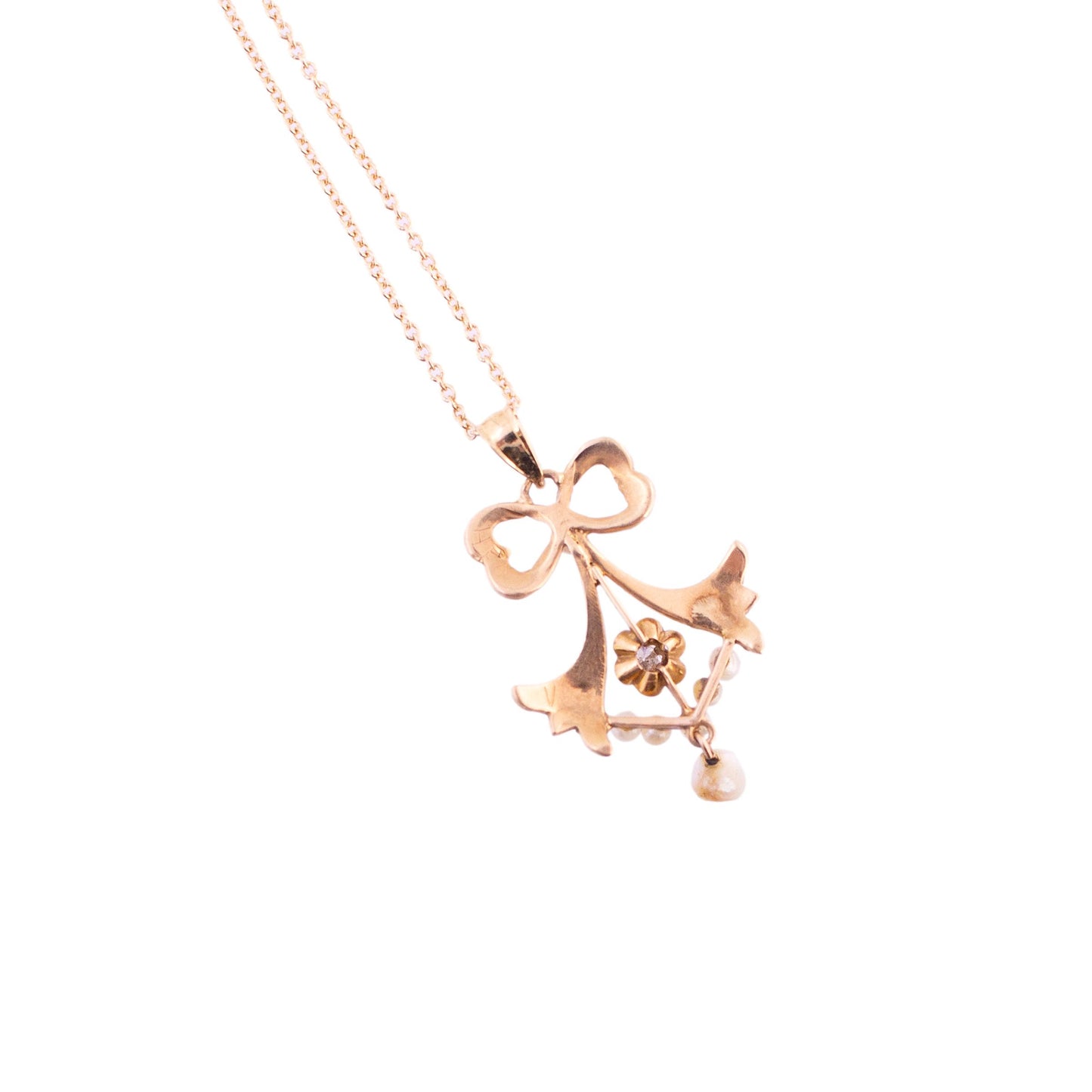 Antique Lavalier Bow Necklace