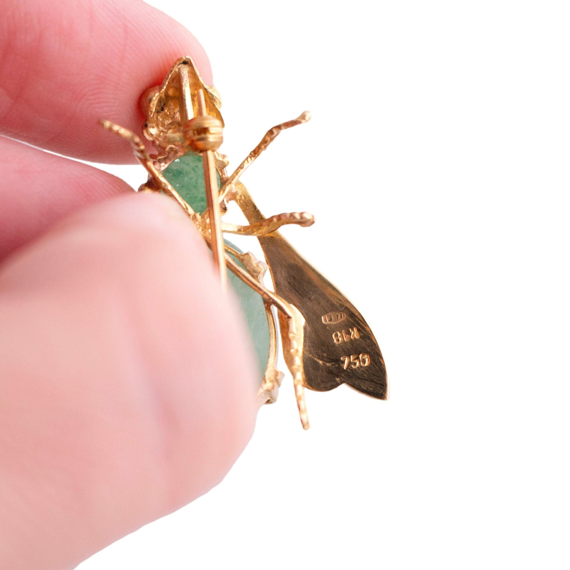 Aventurine Wasp Brooch