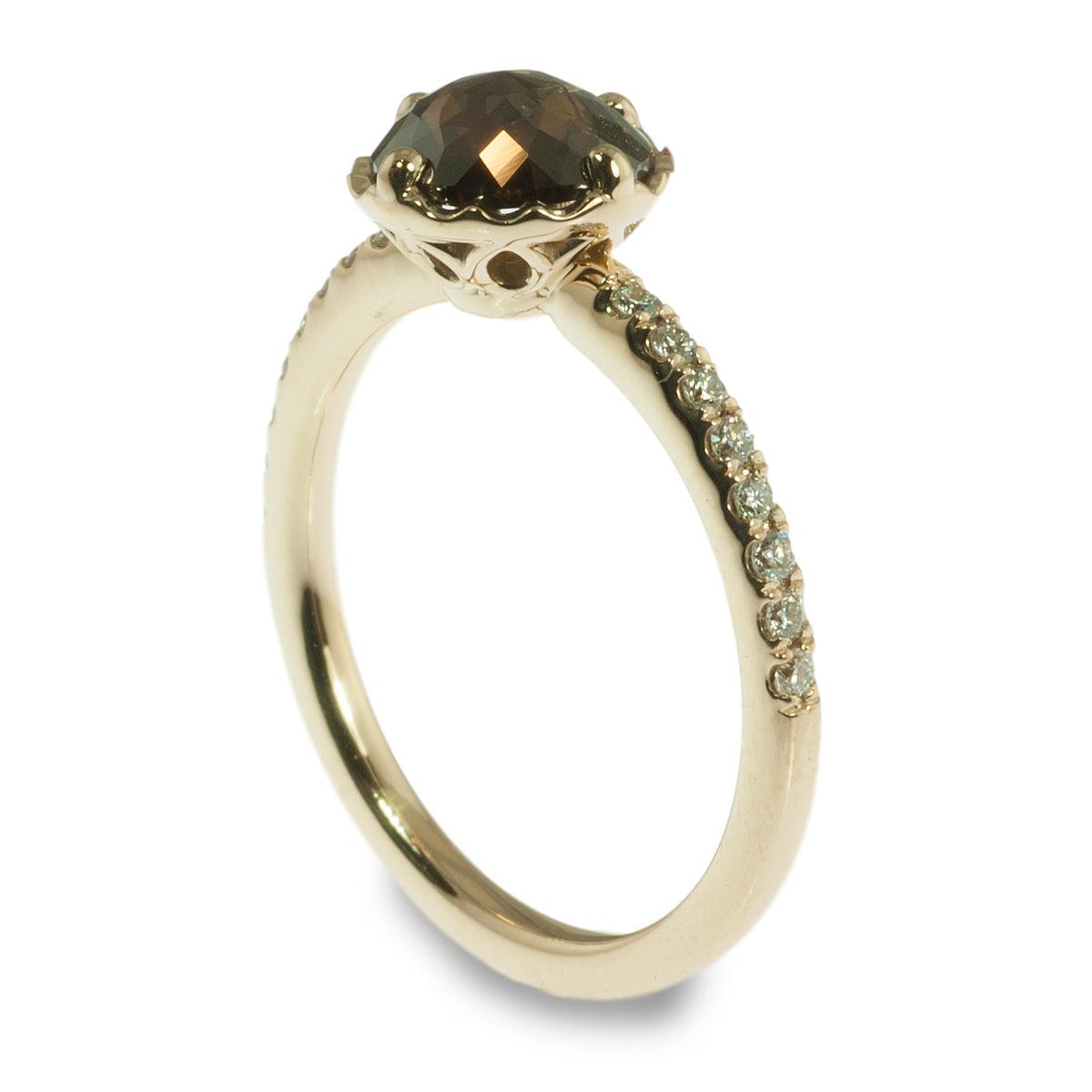 Brown Rose Cut Diamond Ring