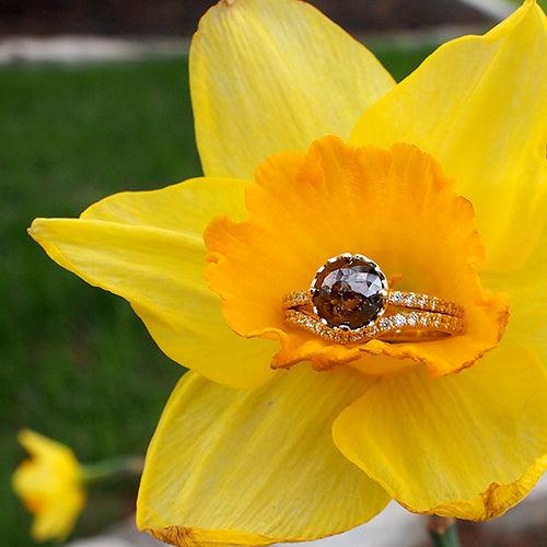 Brown Rose Cut Diamond Ring