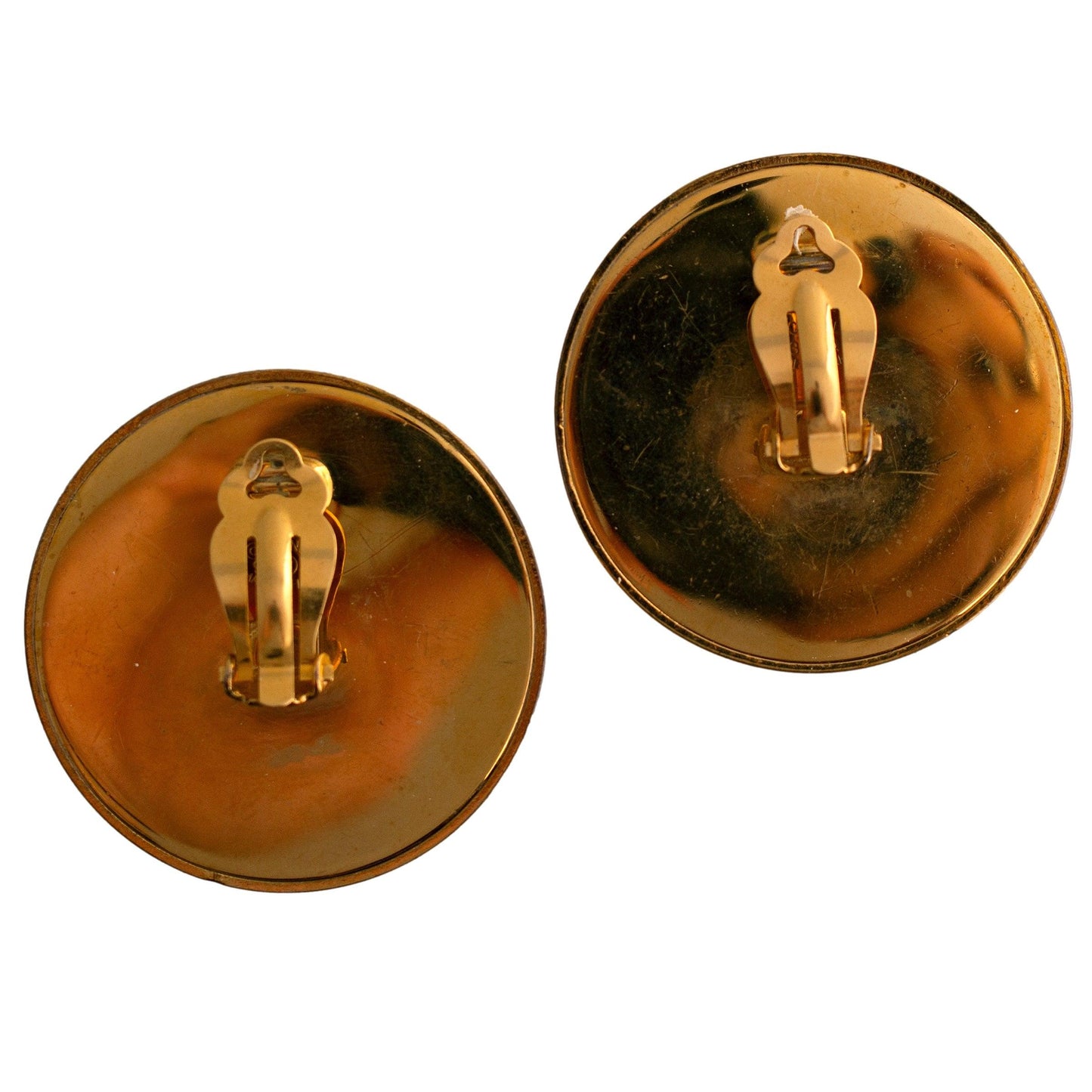 Vintage Chanel Gold and Black Large Earrings