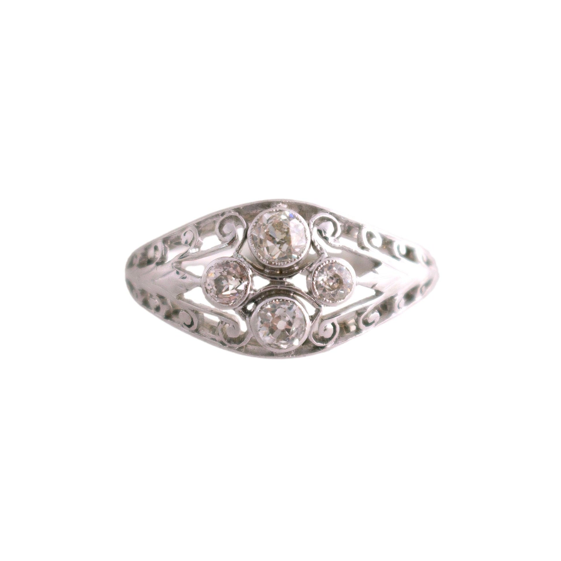 Edwardian Diamond Filigree Ring