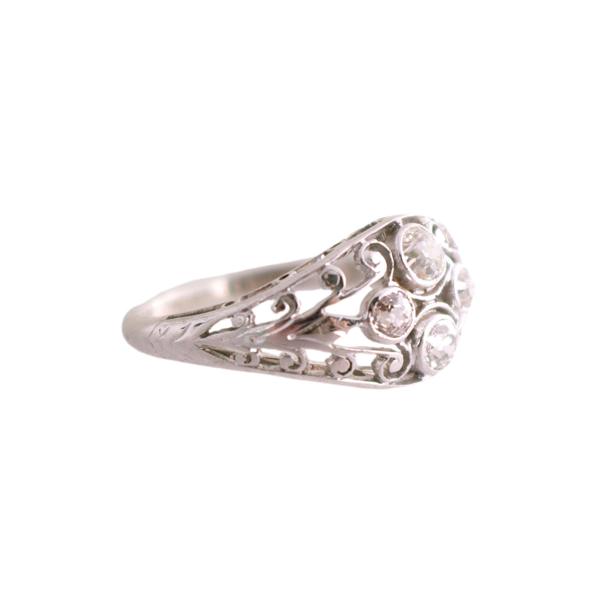 Edwardian Diamond Filigree Ring
