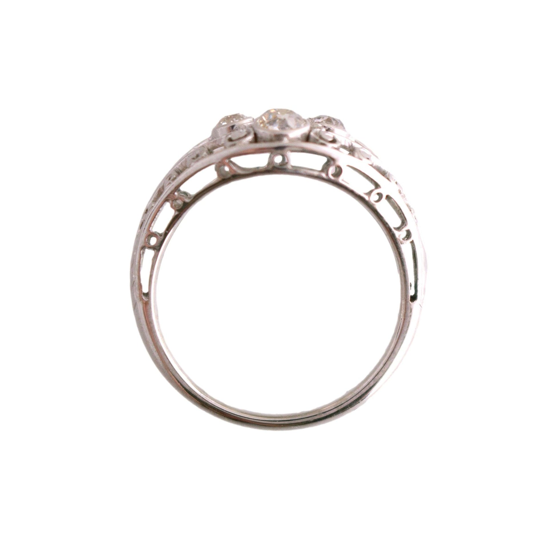 Edwardian Diamond Filigree Ring