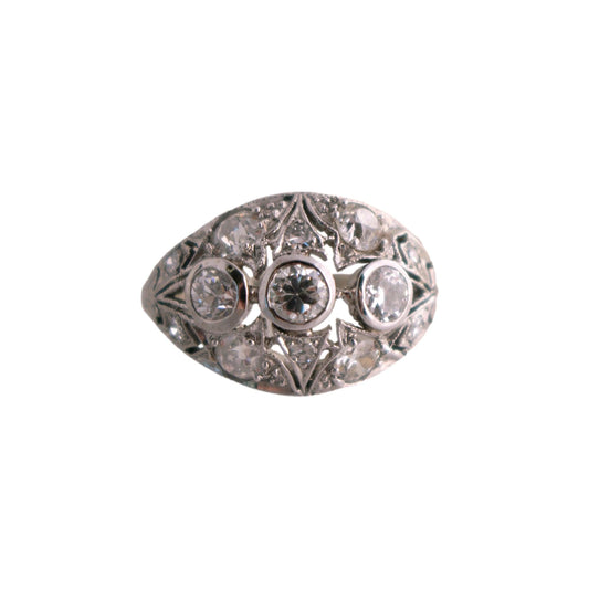 Old European Cut Diamond Filigree Ring