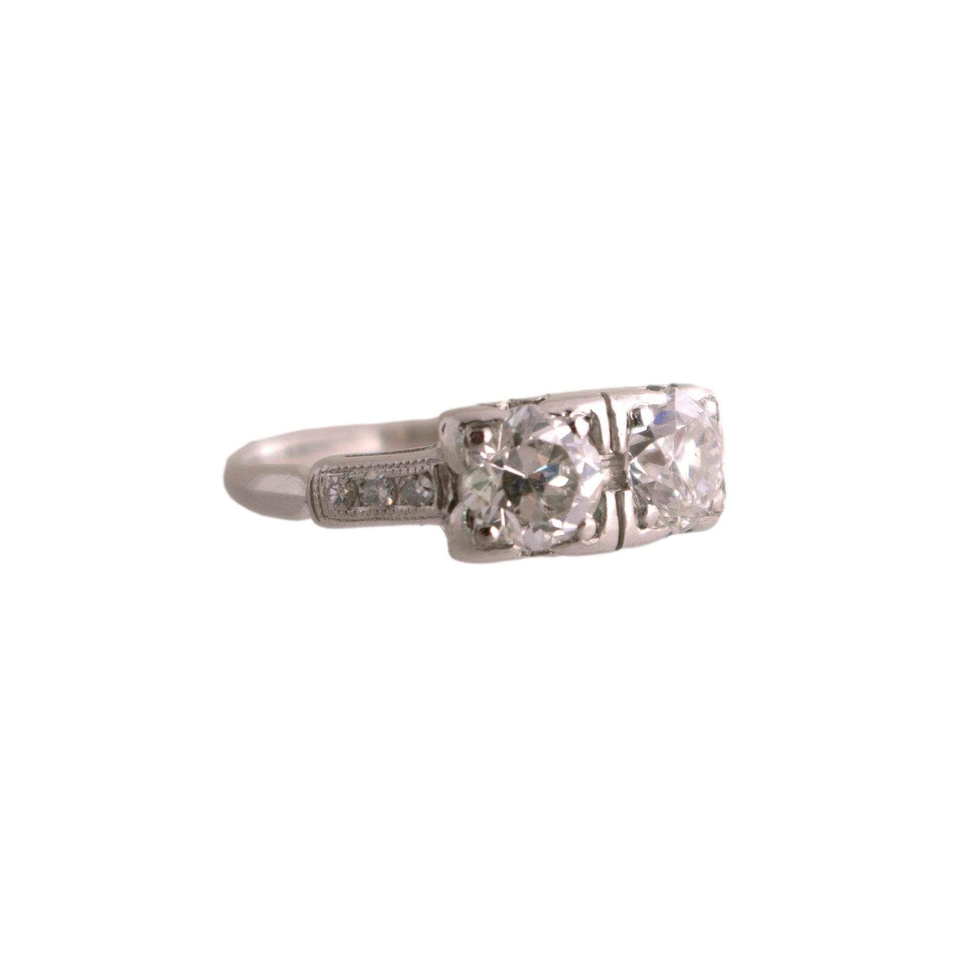 Platinum Toi et Moi Diamond Ring
