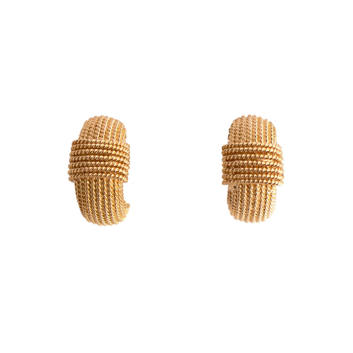 Roberto Coin Half Hoop Twisted Wire Earrings