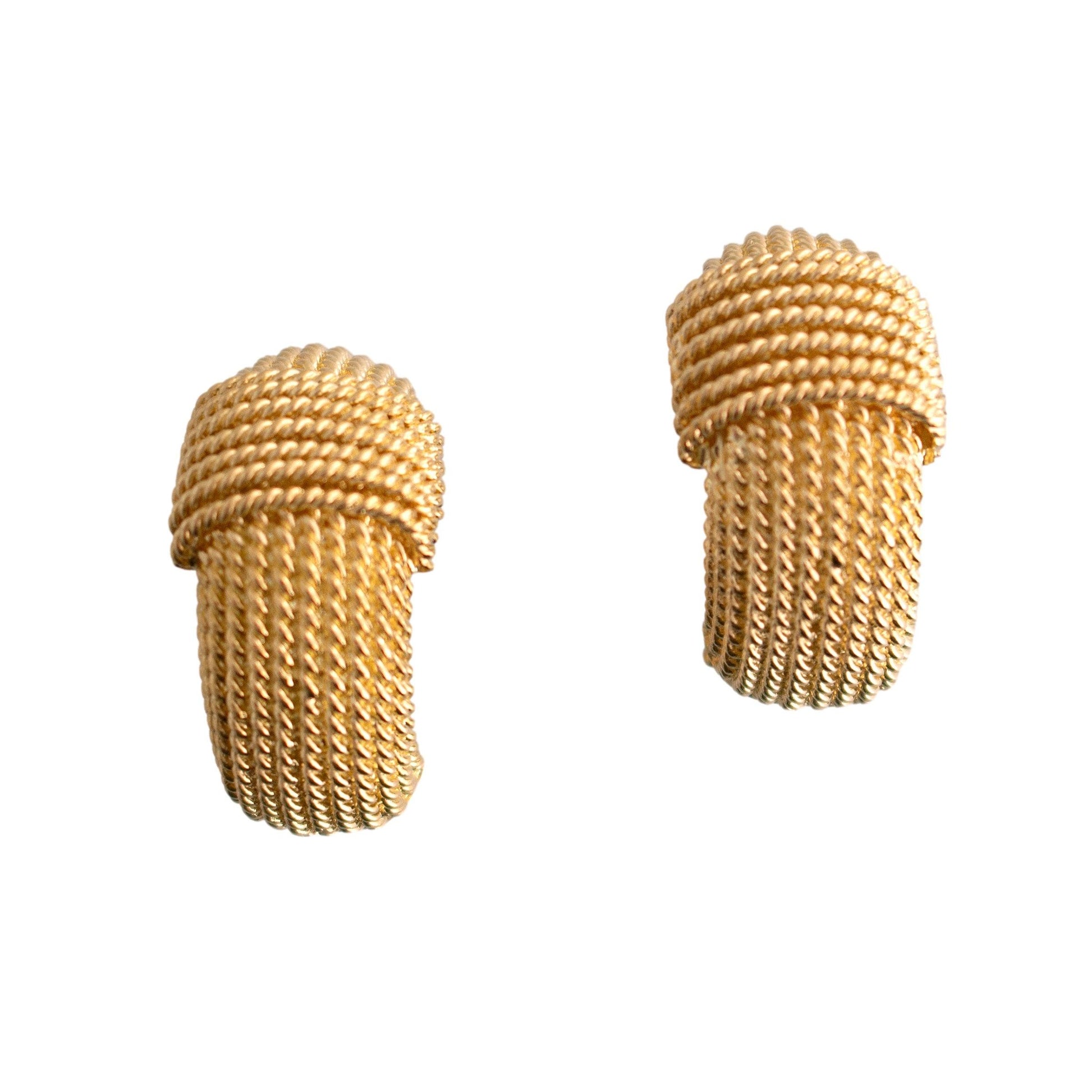 Roberto Coin Half Hoop Twisted Wire Earrings