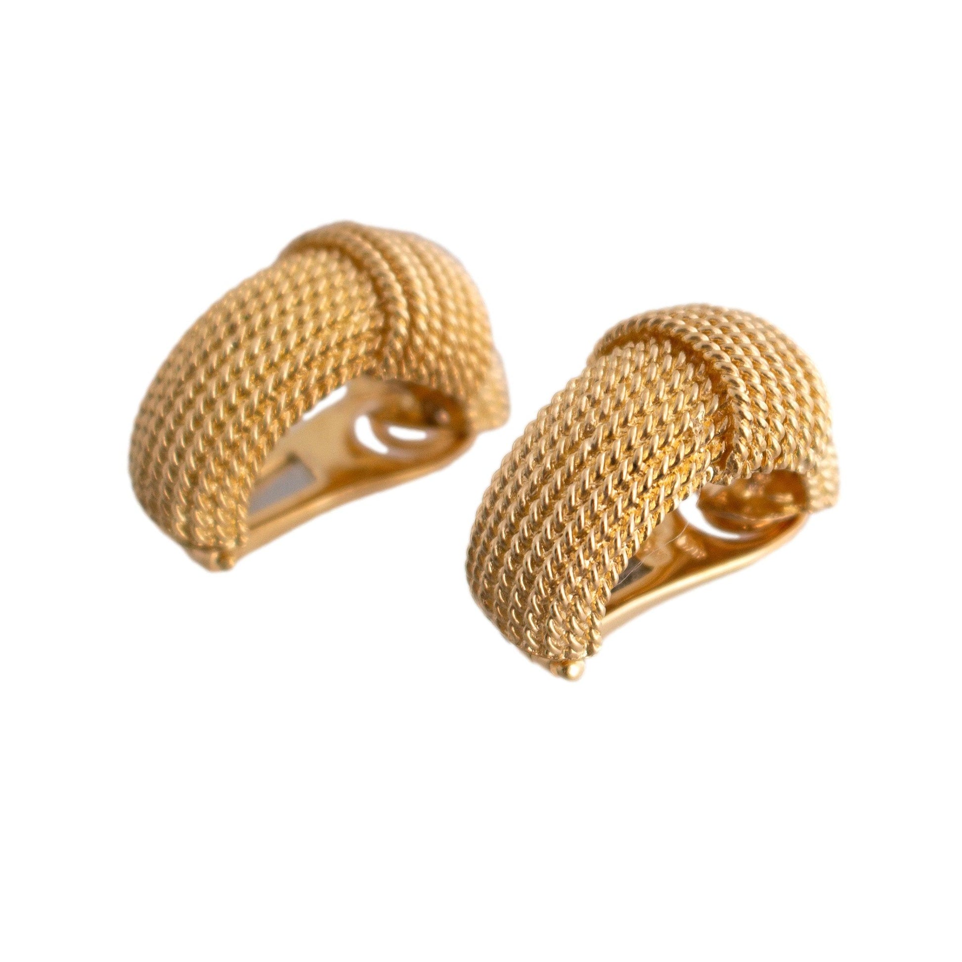 Roberto Coin Half Hoop Twisted Wire Earrings