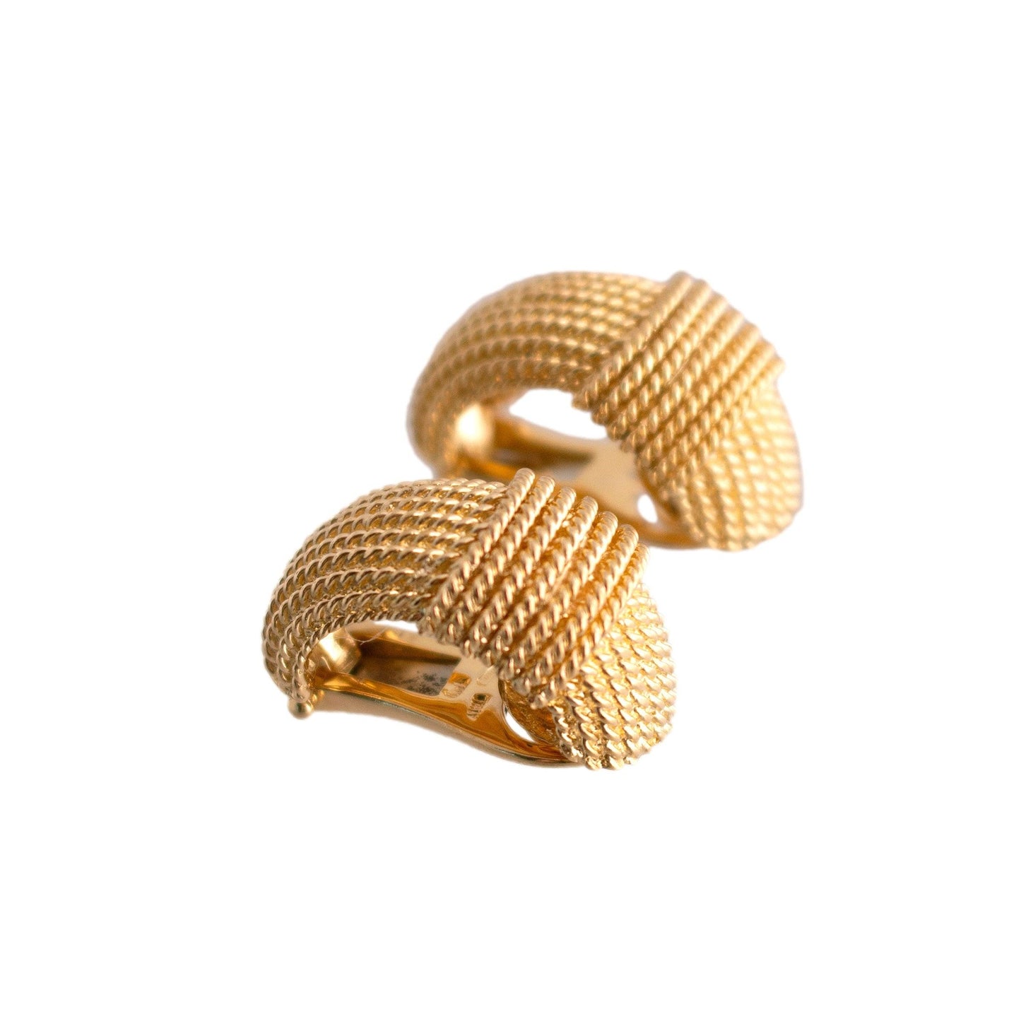 Roberto Coin Half Hoop Twisted Wire Earrings