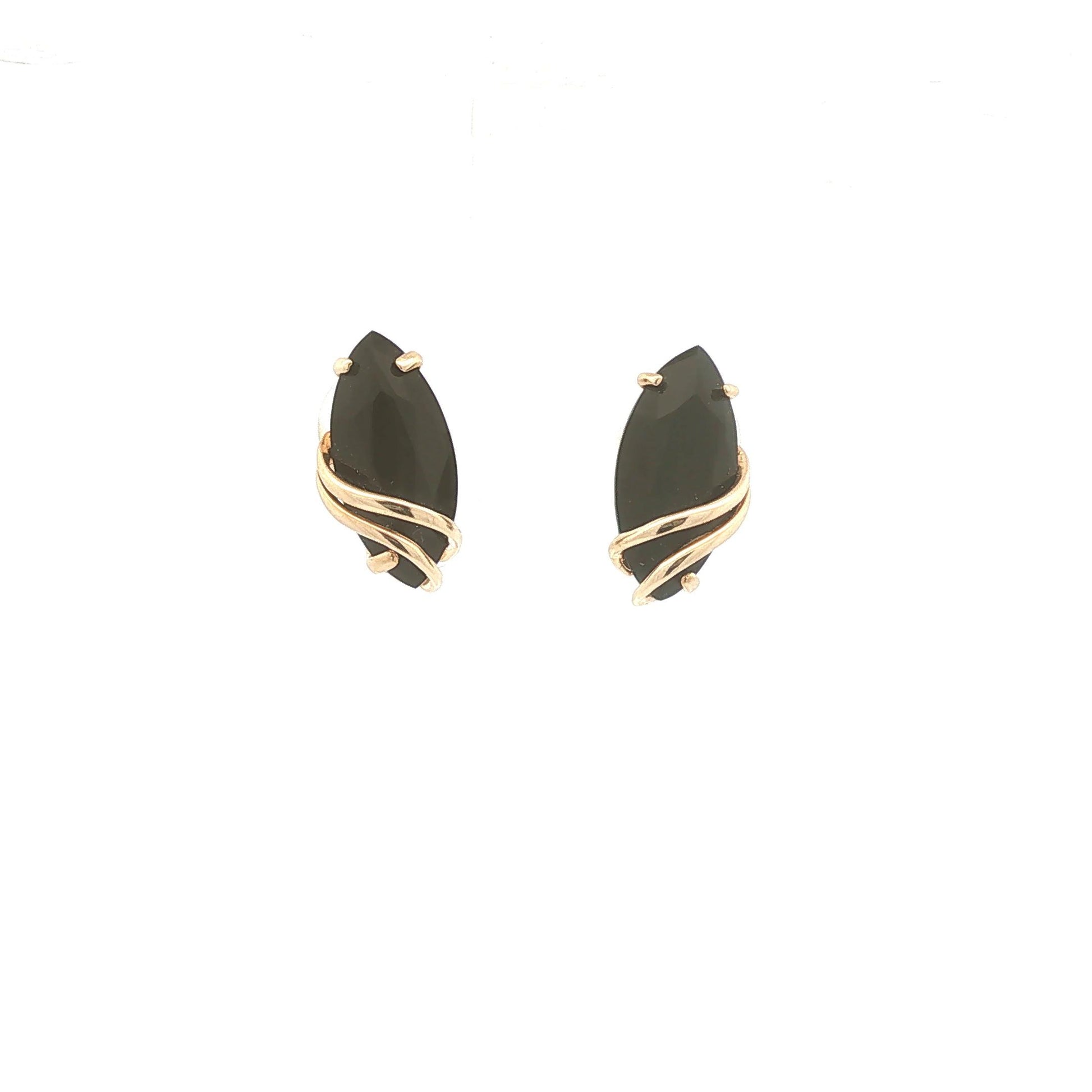 Marquise Onyx Wire Wrapped Earrings