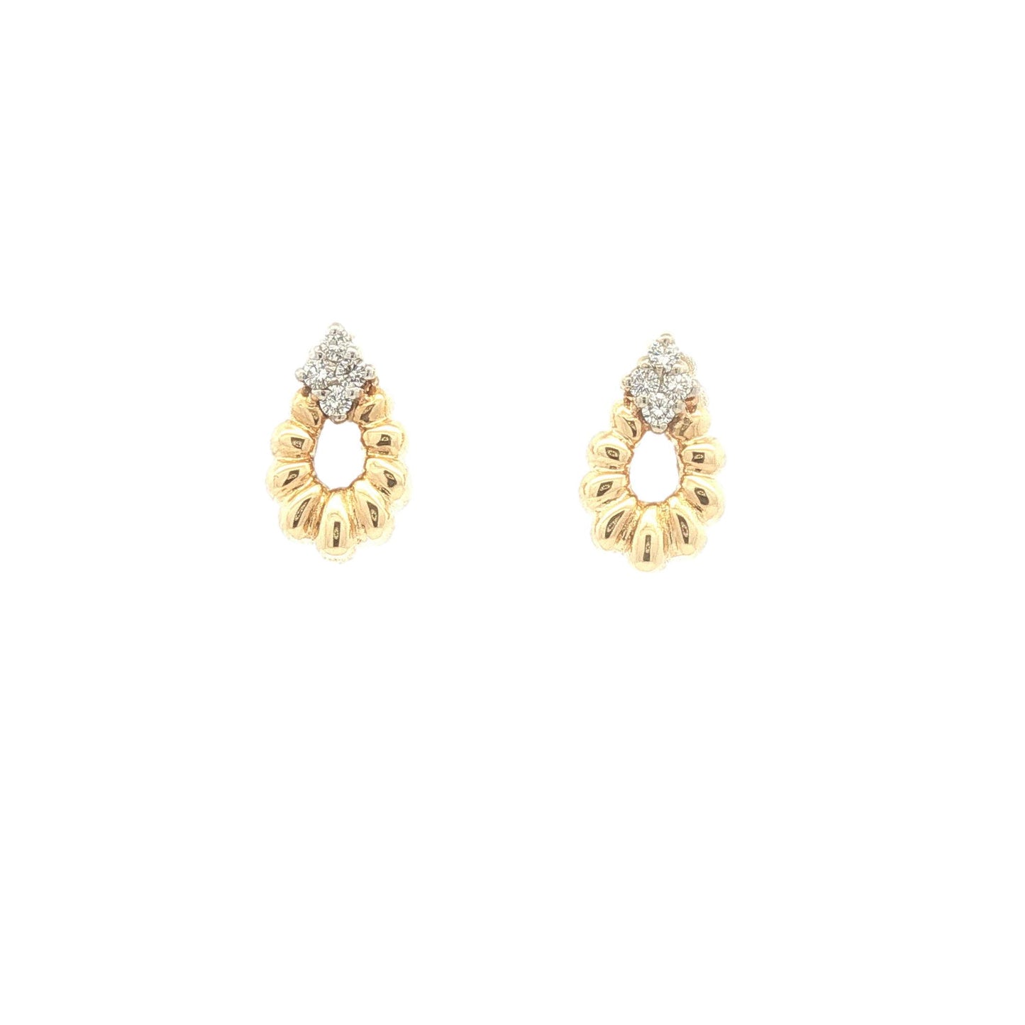 Small Gold Ribbed Doorknocker Earrings