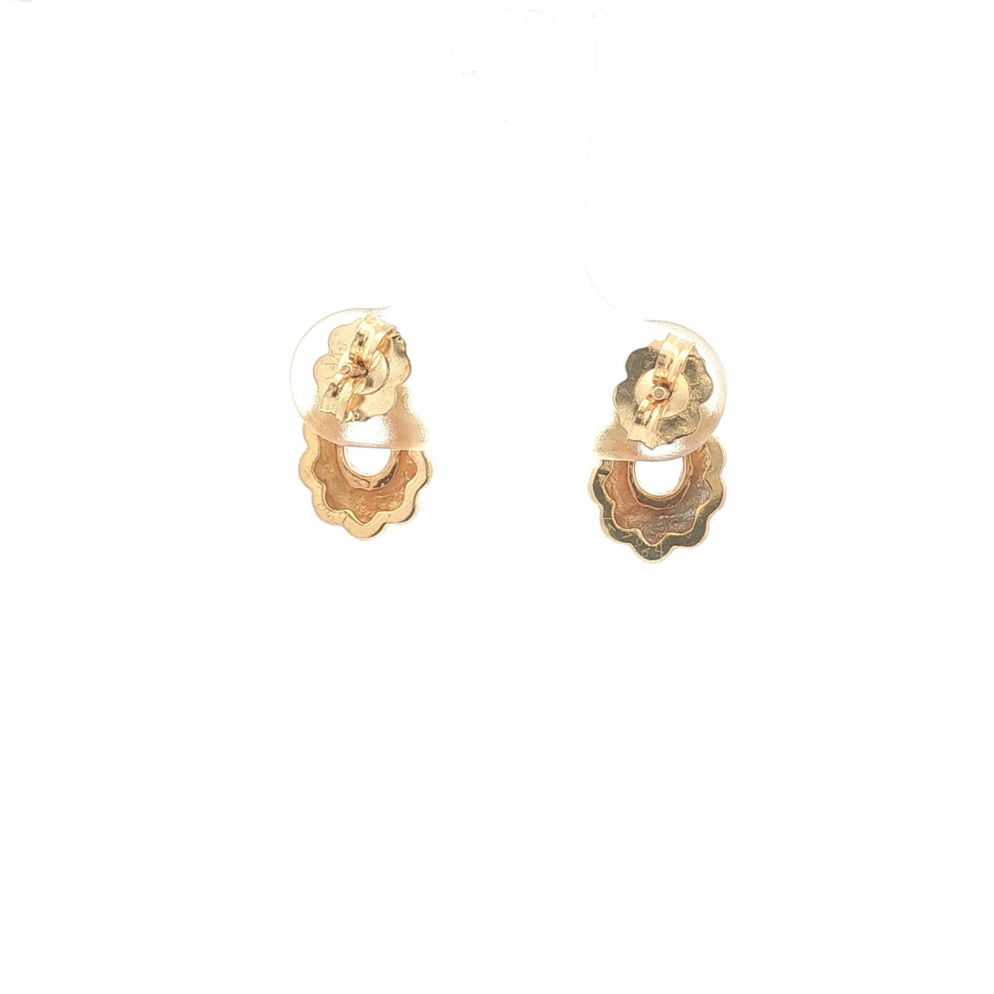 Small Gold Ribbed Doorknocker Earrings
