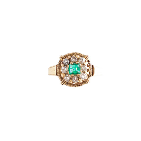 Victorian Emerald and Diamond Ring