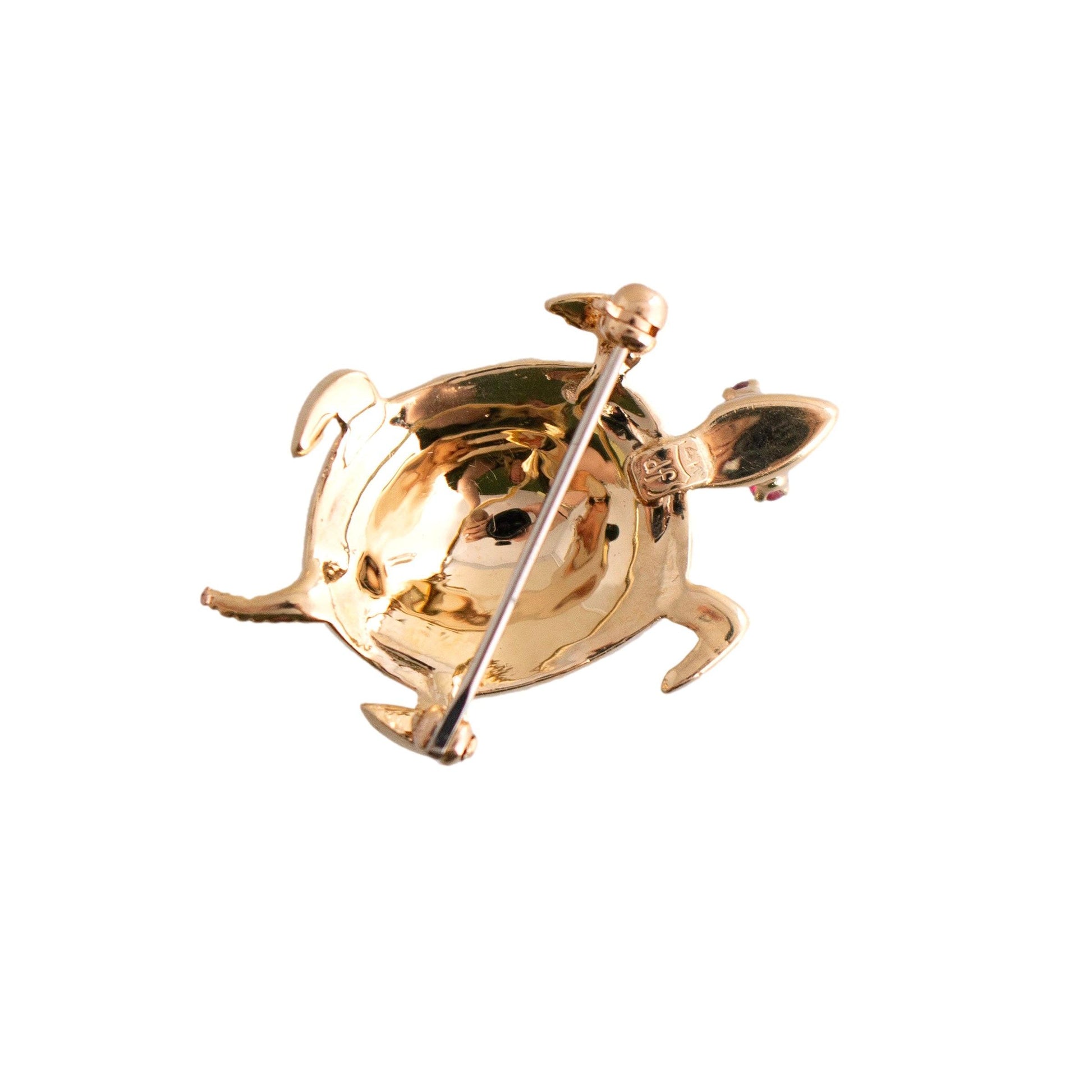Vintage 14K Gold Turtle Brooch