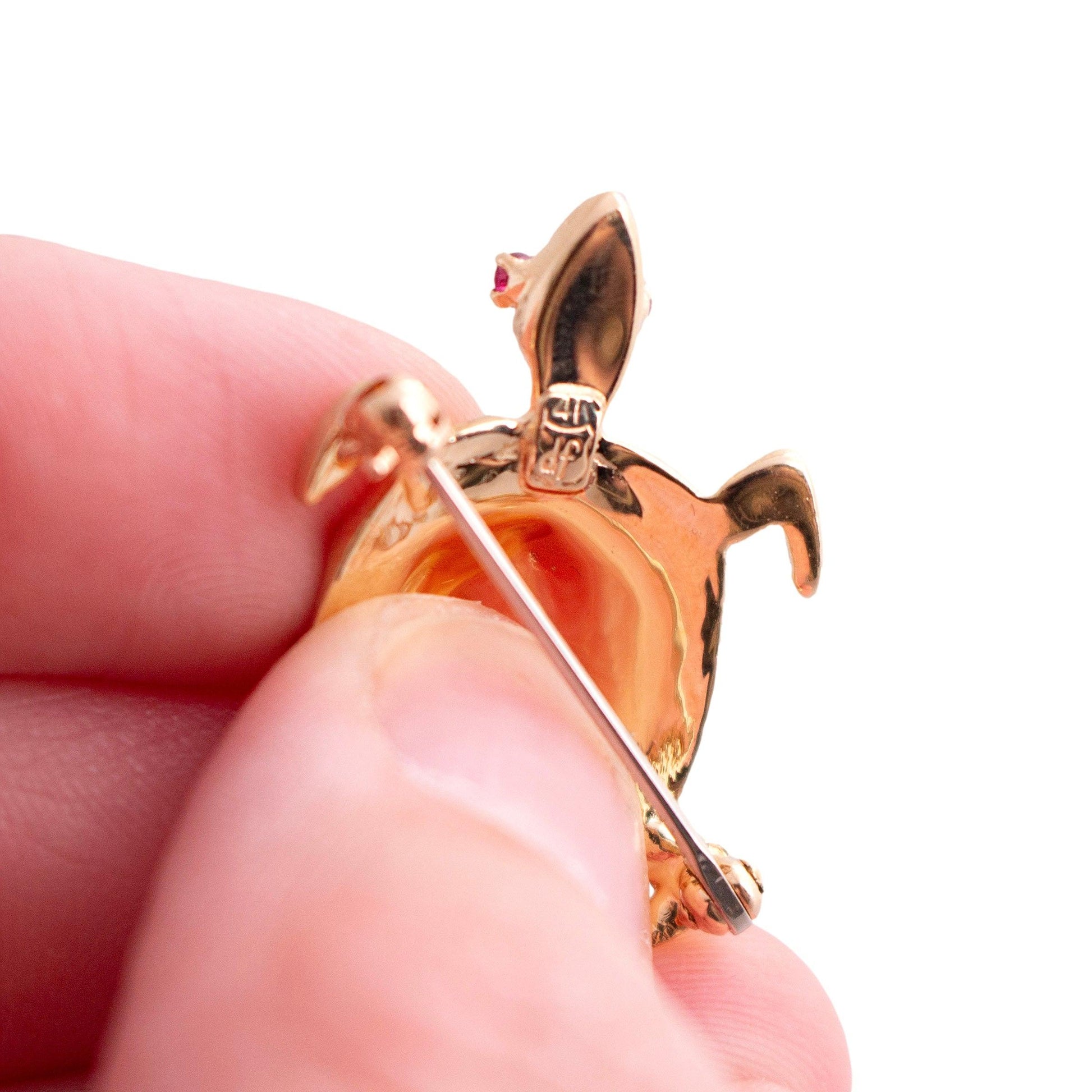 Vintage 14K Gold Turtle Brooch