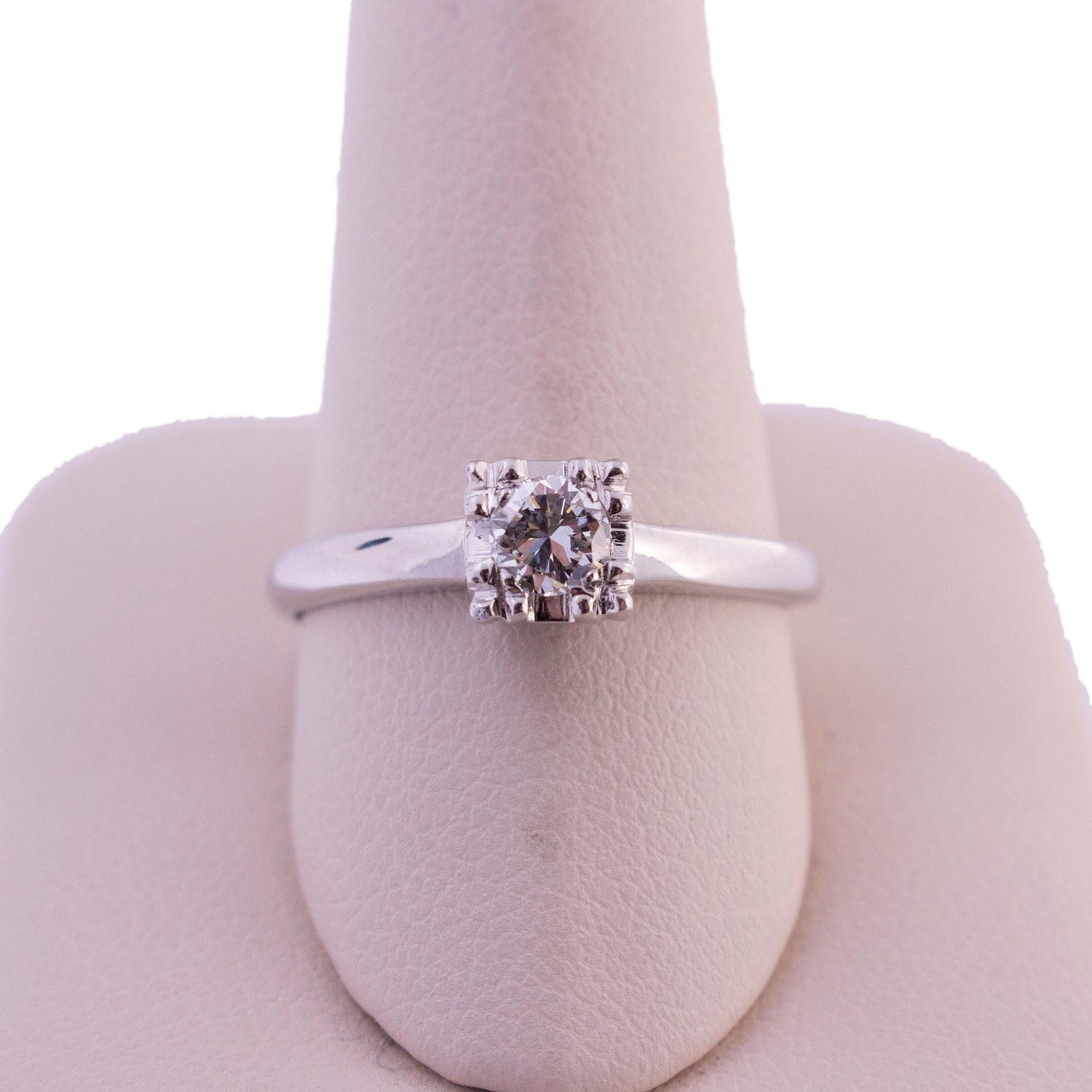 Vintage Platinum Diamond Solitaire Engagement Ring