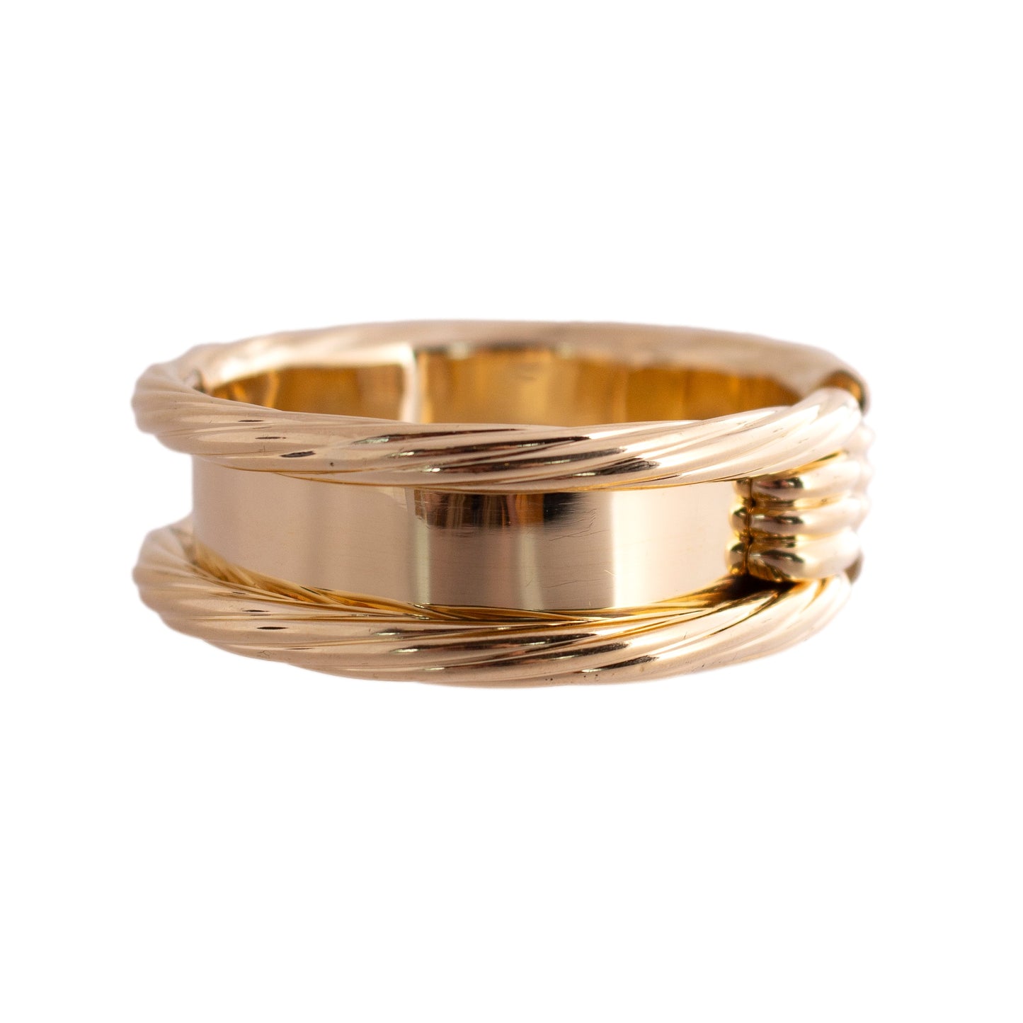 18K Gold Cable Edge Cuff Bracelet