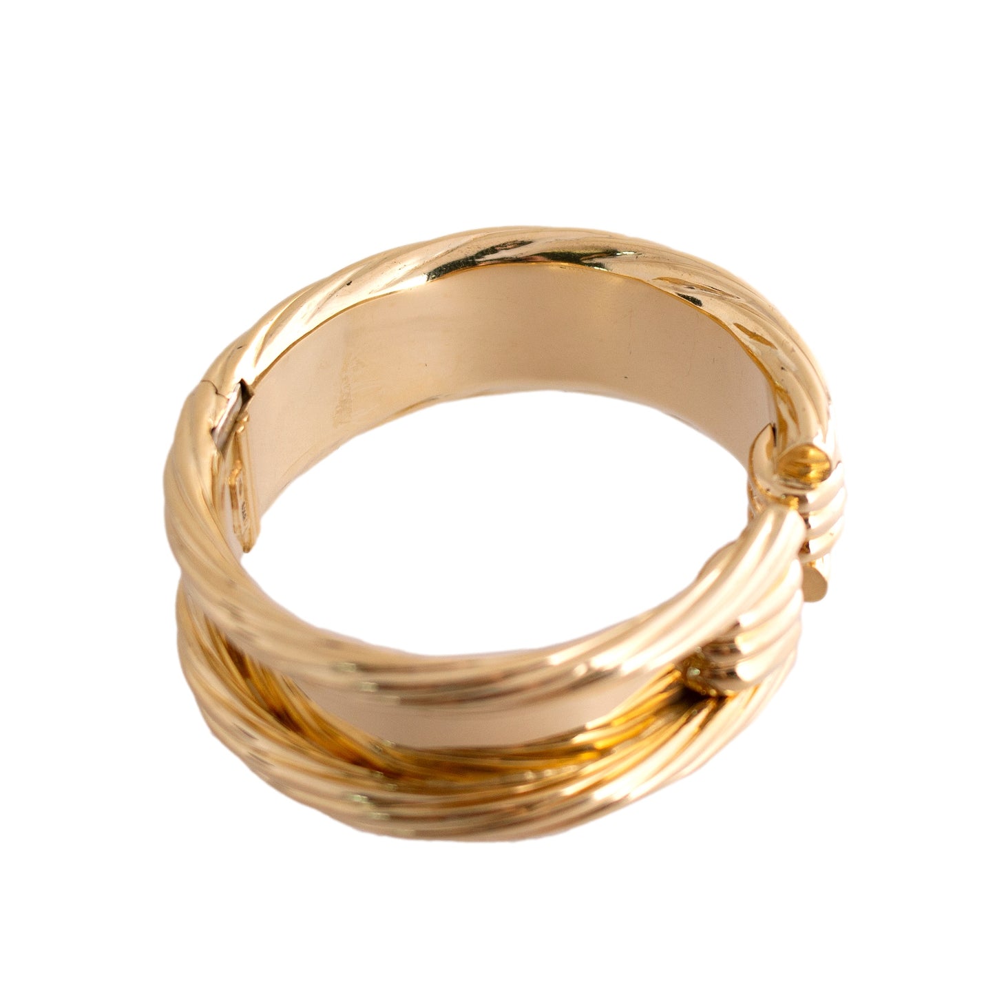 18K Gold Cable Edge Cuff Bracelet