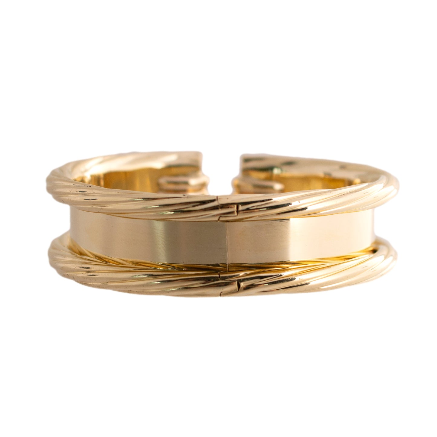 18K Gold Cable Edge Cuff Bracelet