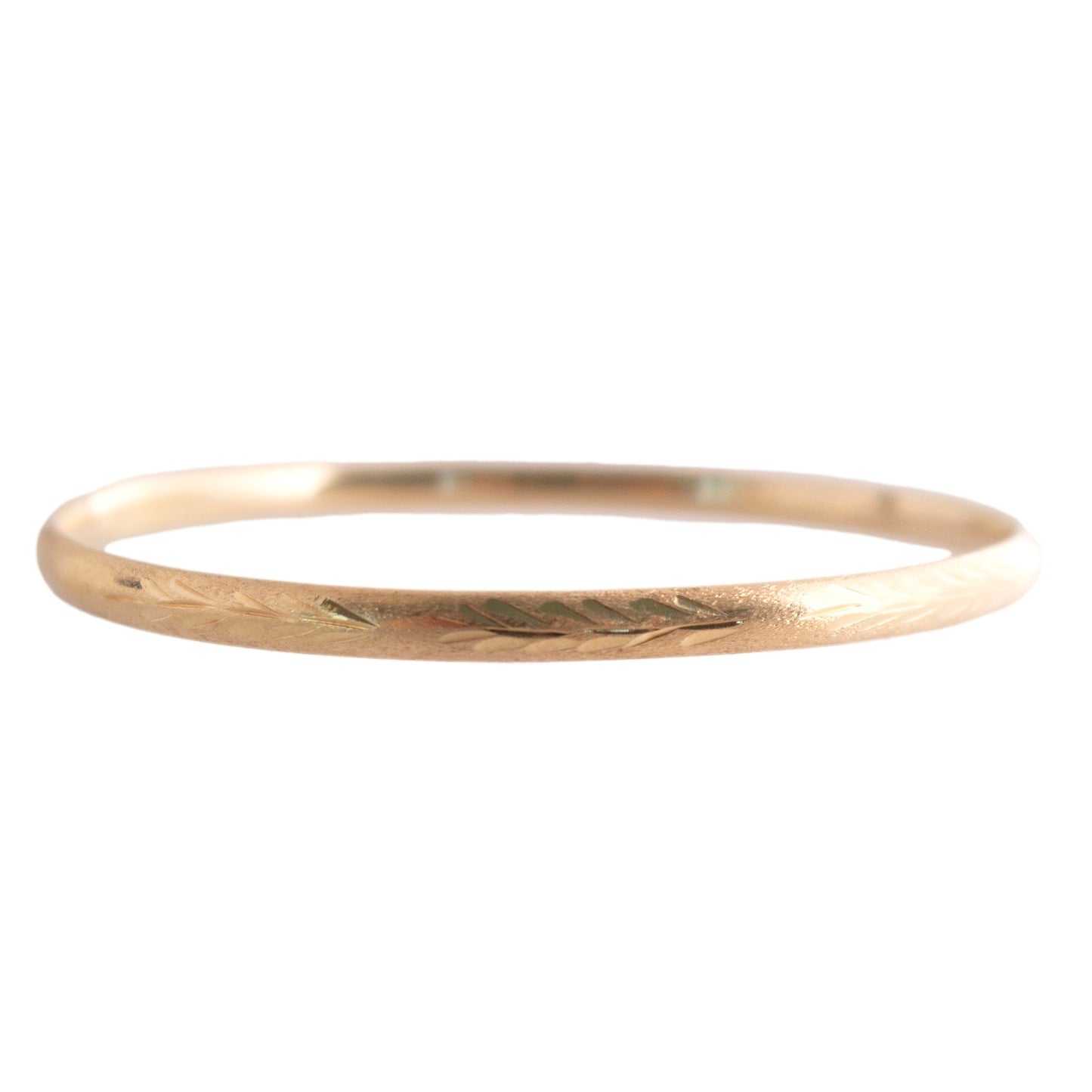 14K Gold Engraved Hinged Bangle