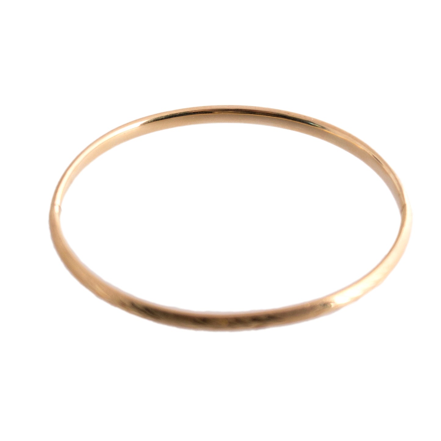 14K Gold Engraved Hinged Bangle