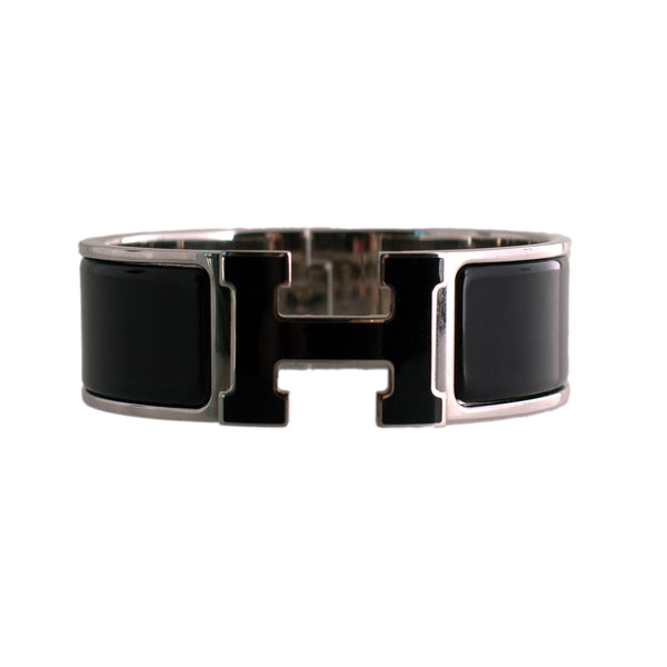 Hermes Clic Clac H Clasp Black Enamel Bracelet