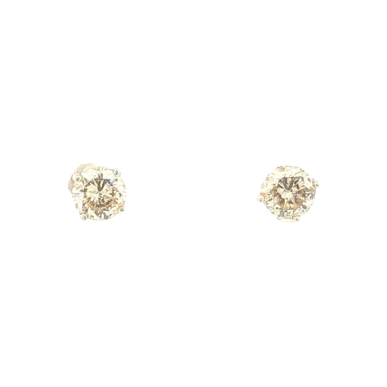 14K White Gold Diamond Earrings 0.75ct Total Weight