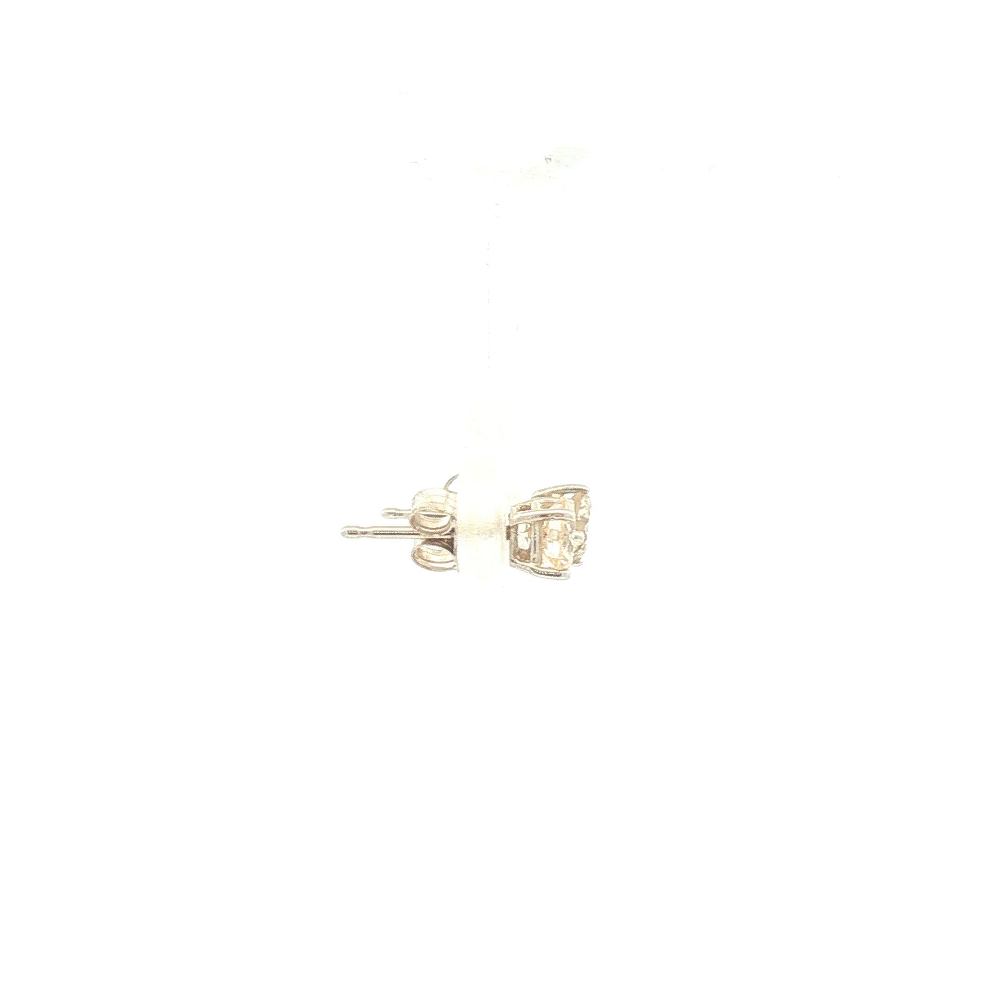 14K White Gold Diamond Earrings 0.75ct Total Weight