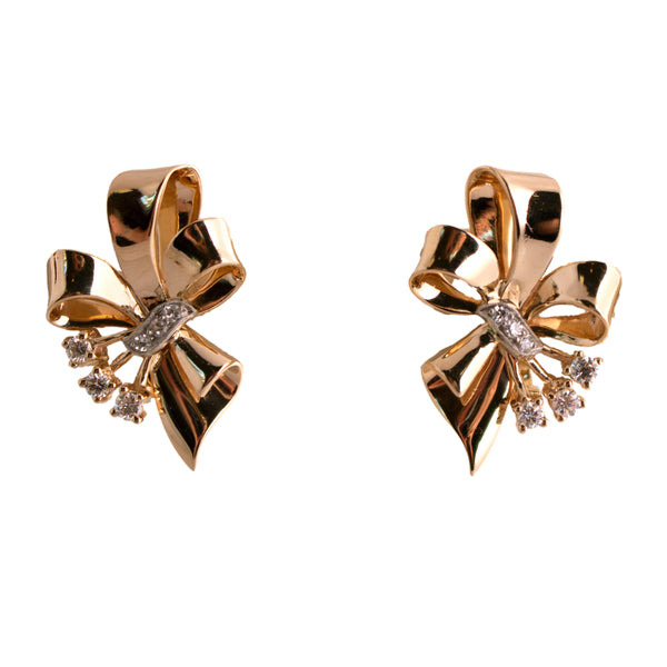 Retro Gold Bow Earrings