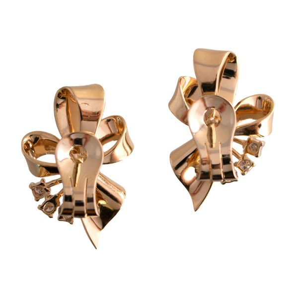 Retro Gold Bow Earrings