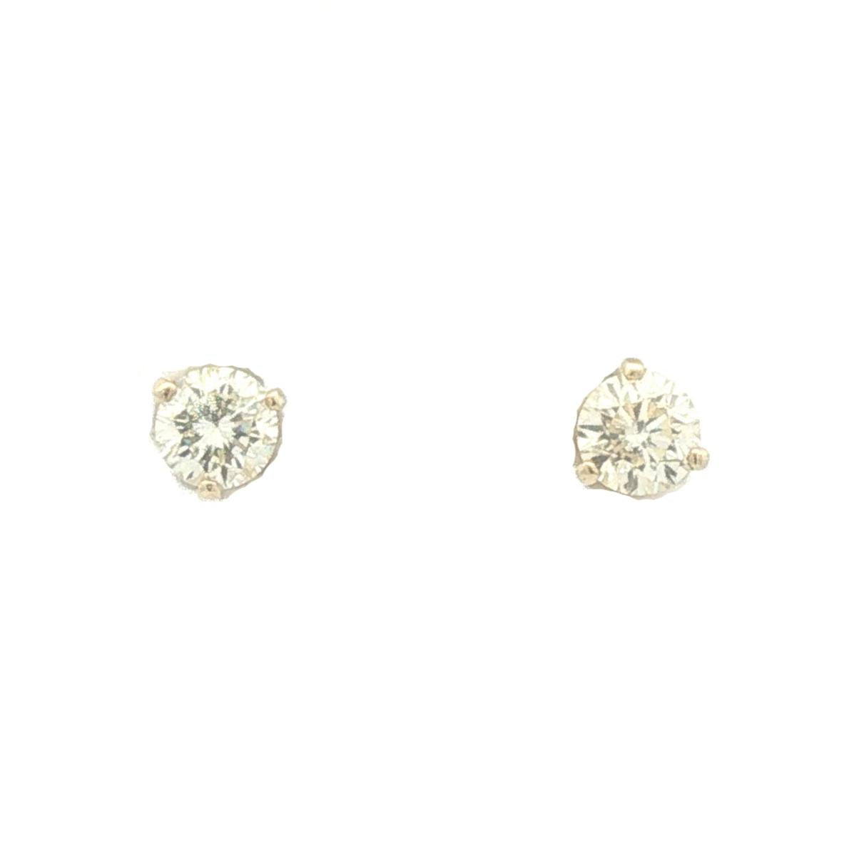 14K White Gold Diamond Earrings 0.95ct Total Weight