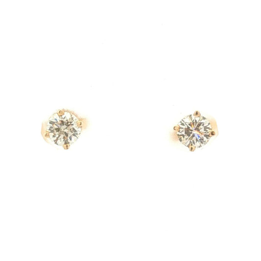 14K Gold Diamond Earrings 0.66ct Total Weight