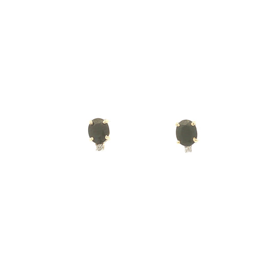 Sapphire and Diamond Stud Earrings