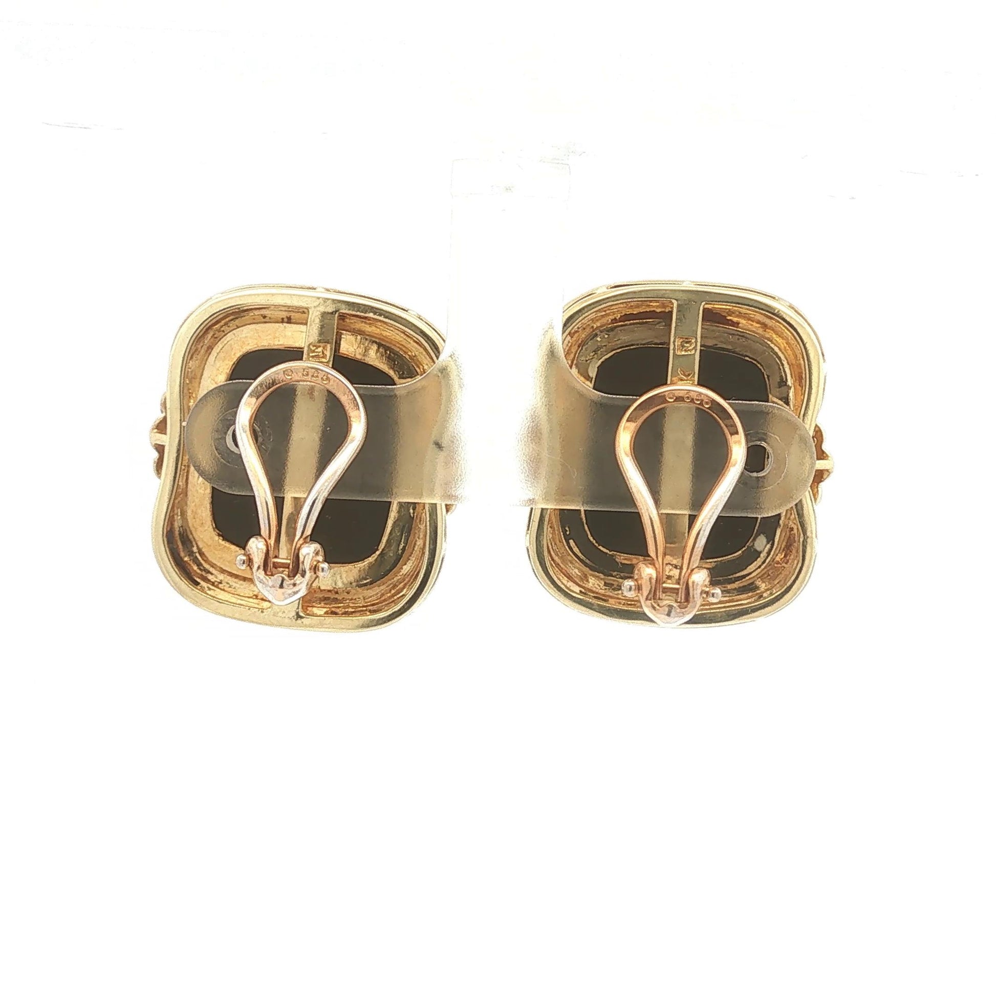 Gold and Onyx Earrings with Diamond Accents