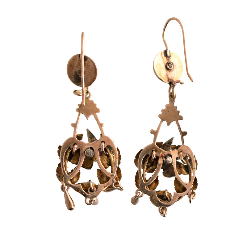 Victorian Bird Nest Dangle Earrings