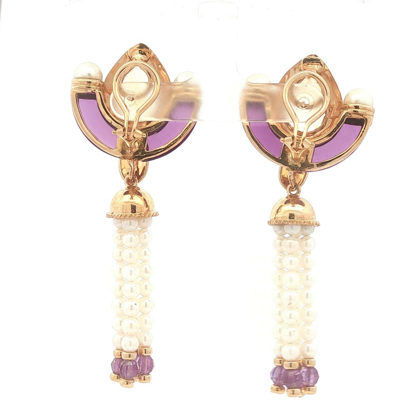 Citrine and Pearl Fringe Earrings