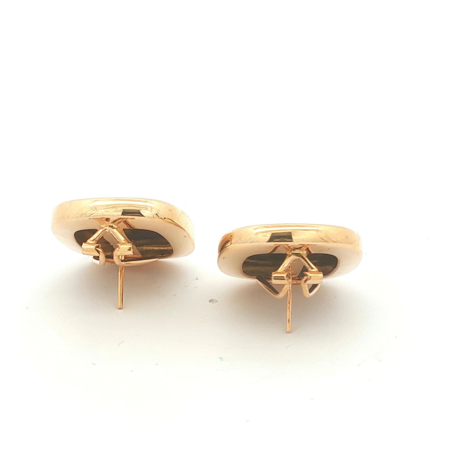 Lapis and Onyx Stripe Button Earrings