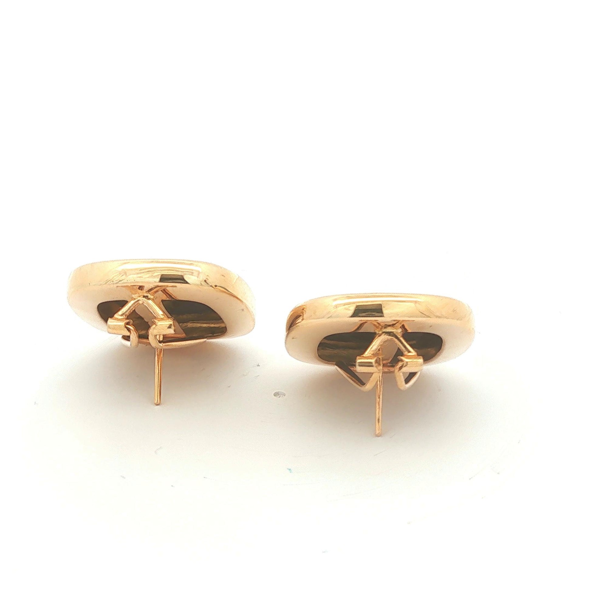 Lapis and Onyx Stripe Button Earrings