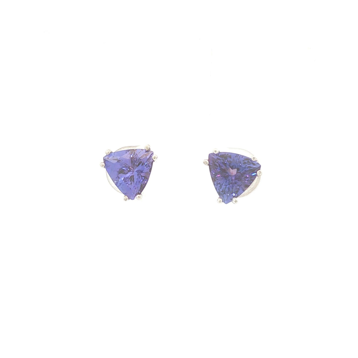 Trillion Cut Tanzanite Stud Earrings