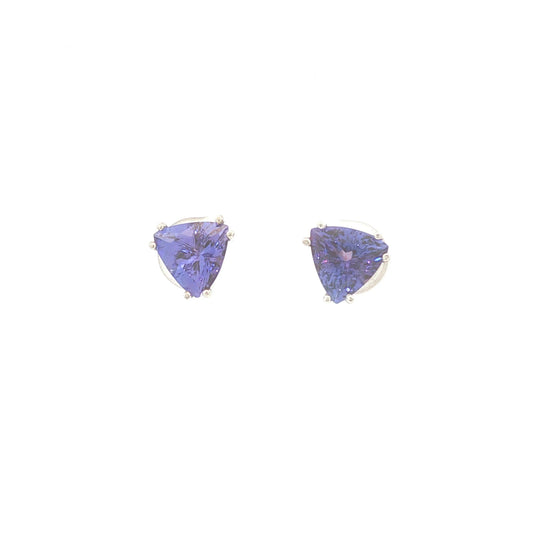 Trillion Cut Tanzanite Stud Earrings