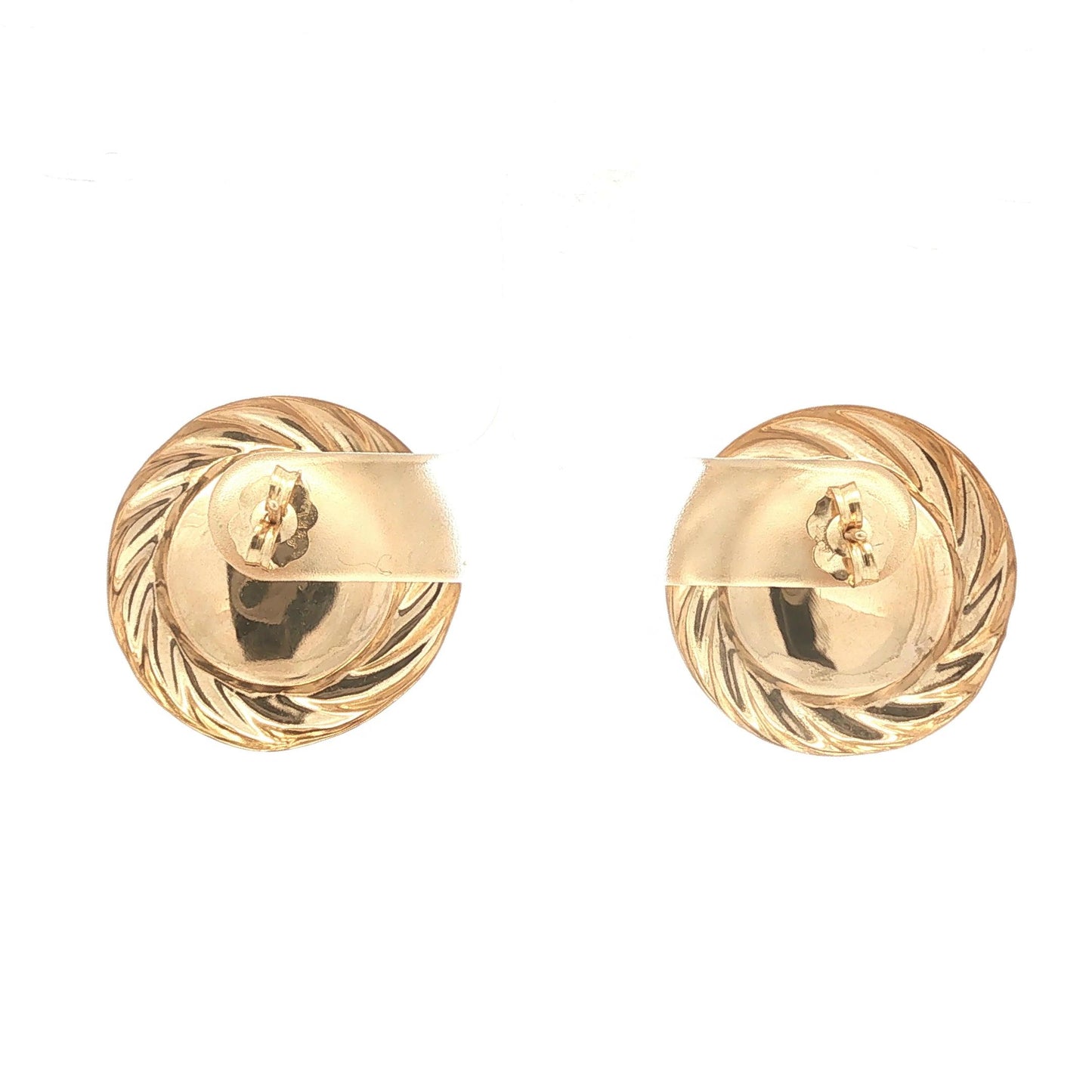 Onyx and Gold Large Button Earrings
