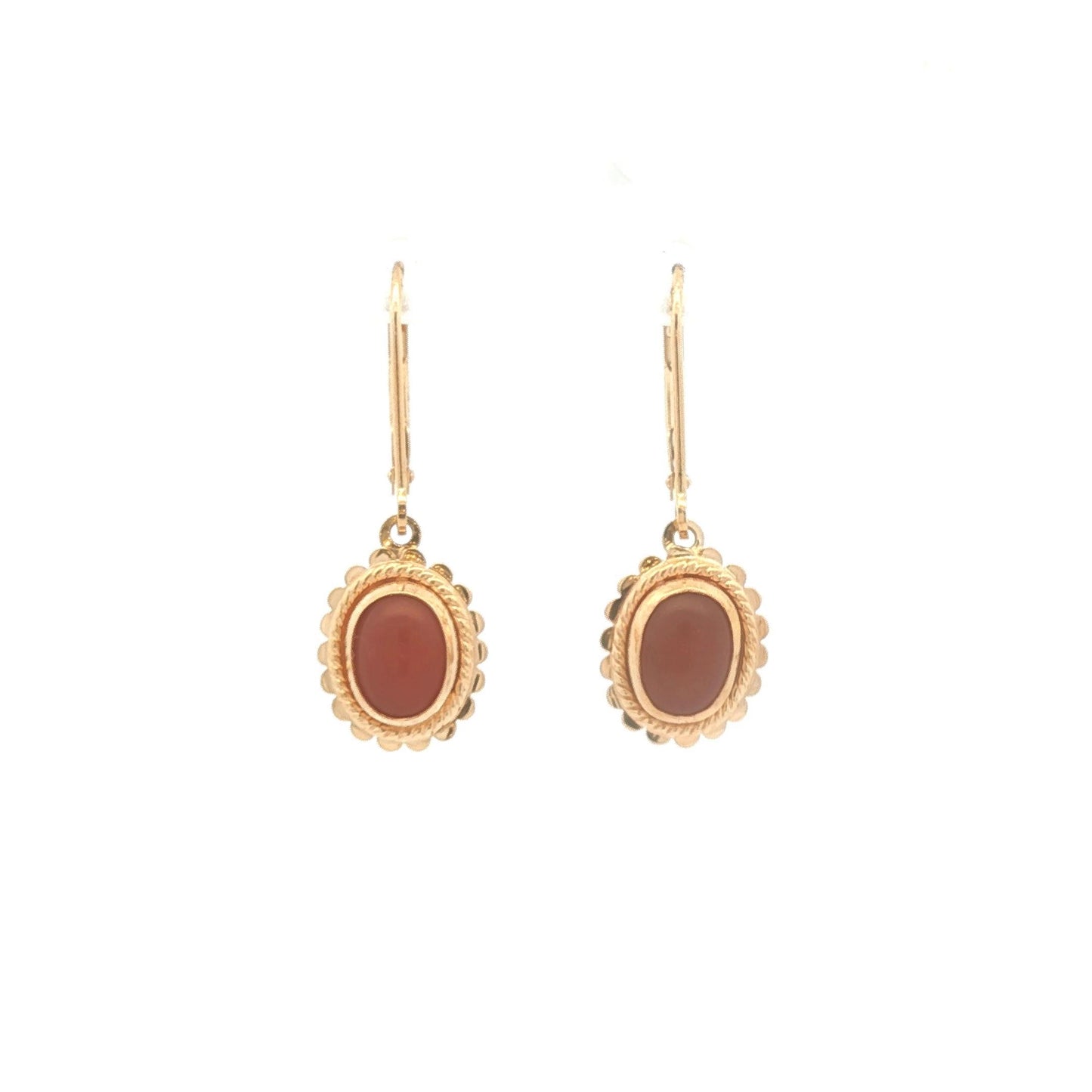 Gold Carnelian Drop Earrings