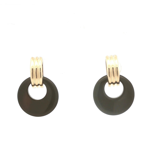 Onyx Doorknocker Earrings