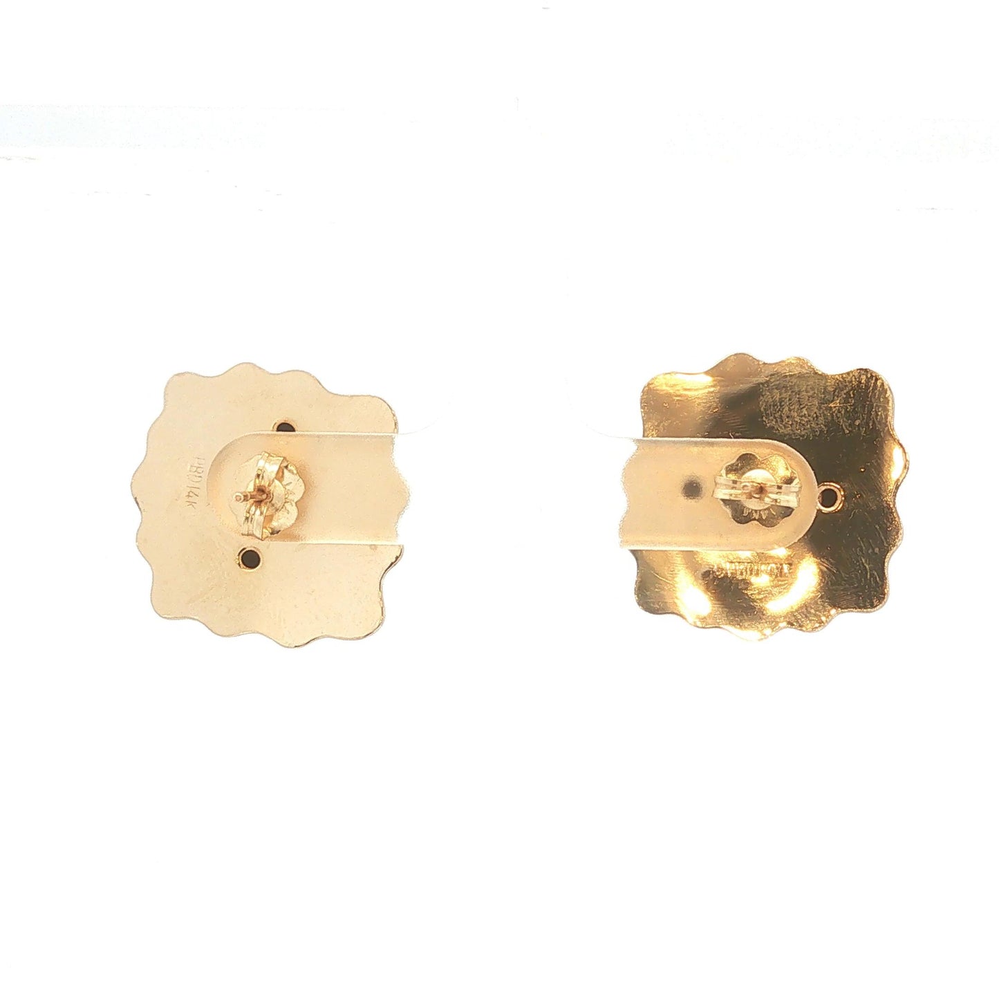 Gold and Garnet Cabochon Earrings