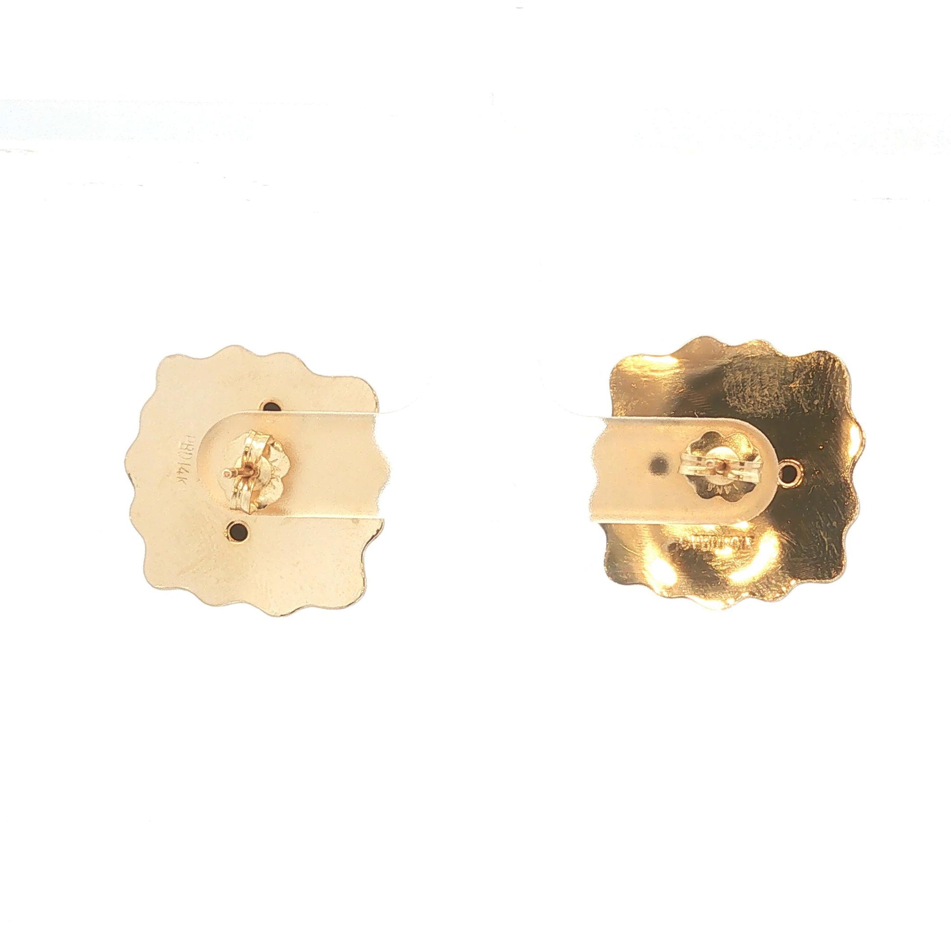 Gold and Garnet Cabochon Earrings