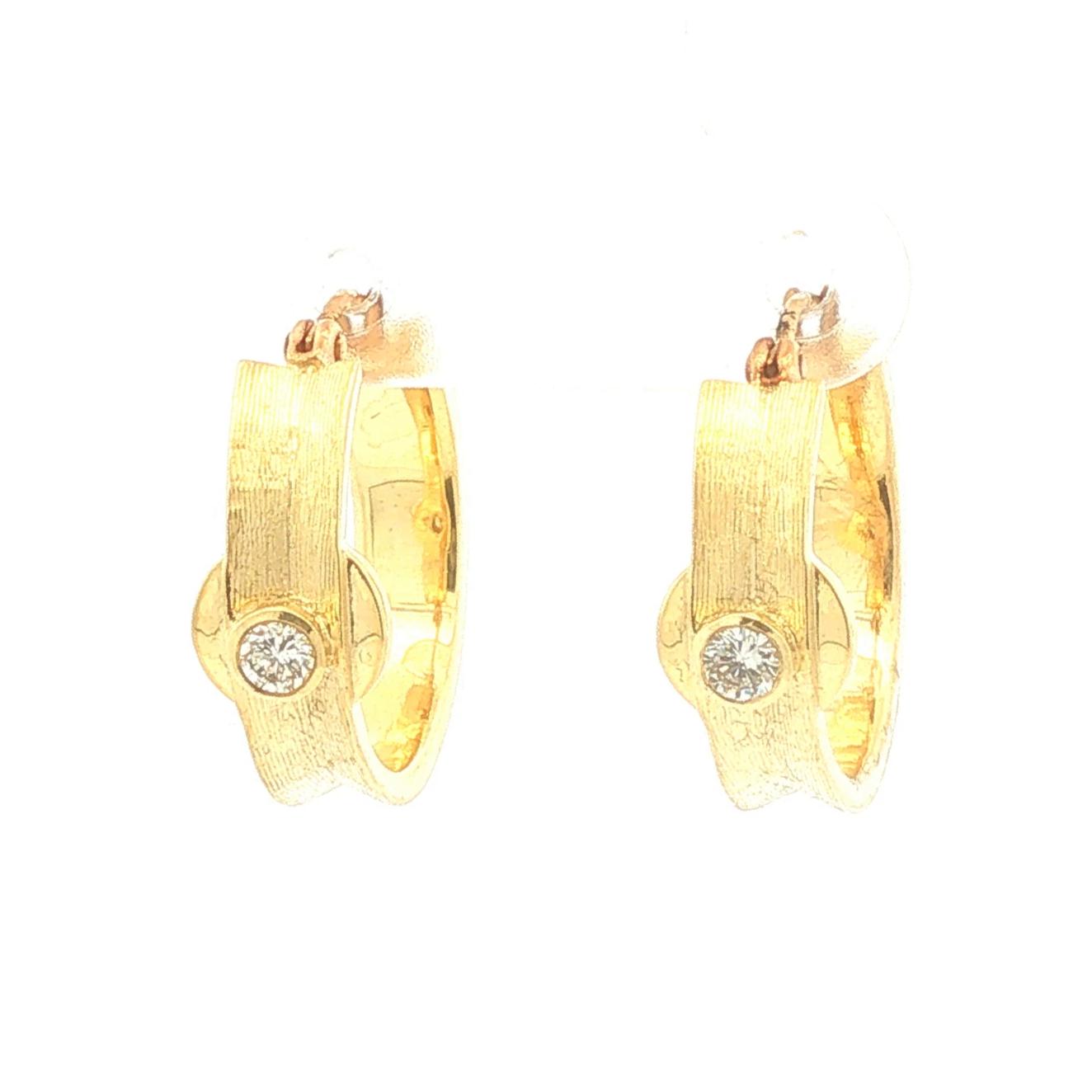 Florentine Finish Hoops with Diamond