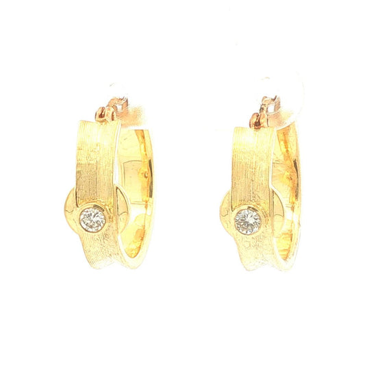Florentine Finish Hoops with Diamond