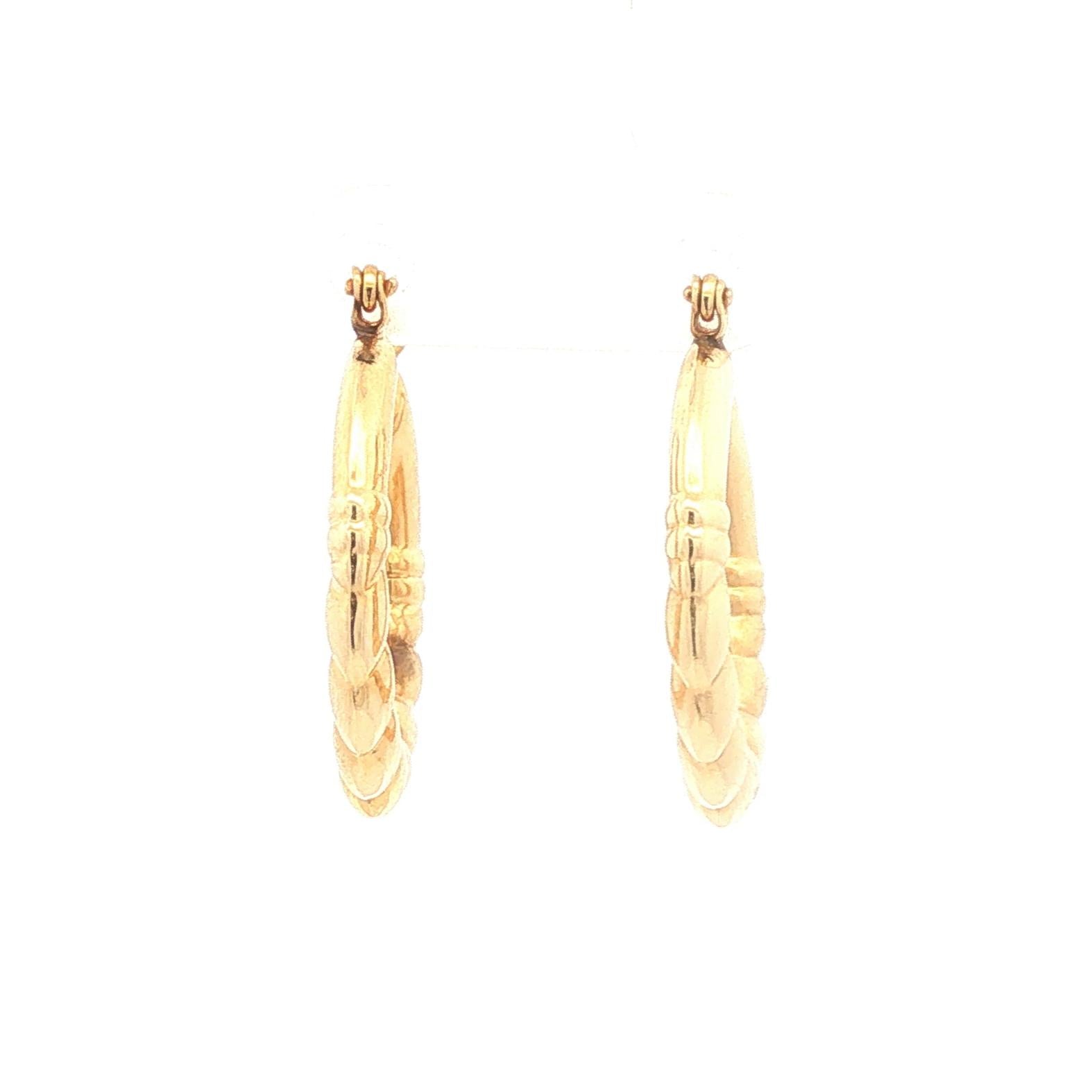 Gold Textured Hoop Earrings